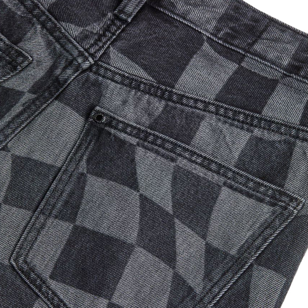 Hand painted checkered denim